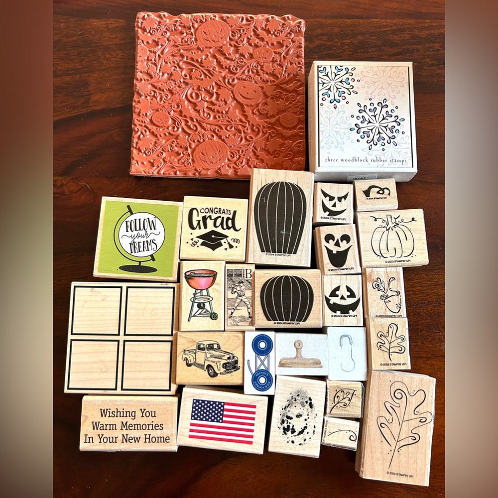 Collection Of 28 Rubber Stamp Lot Various Holidays Seasons Special Occasions